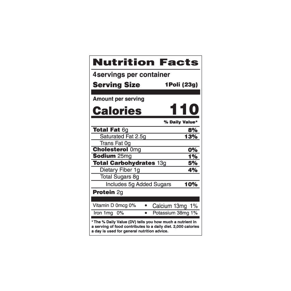 Nutrition facts label