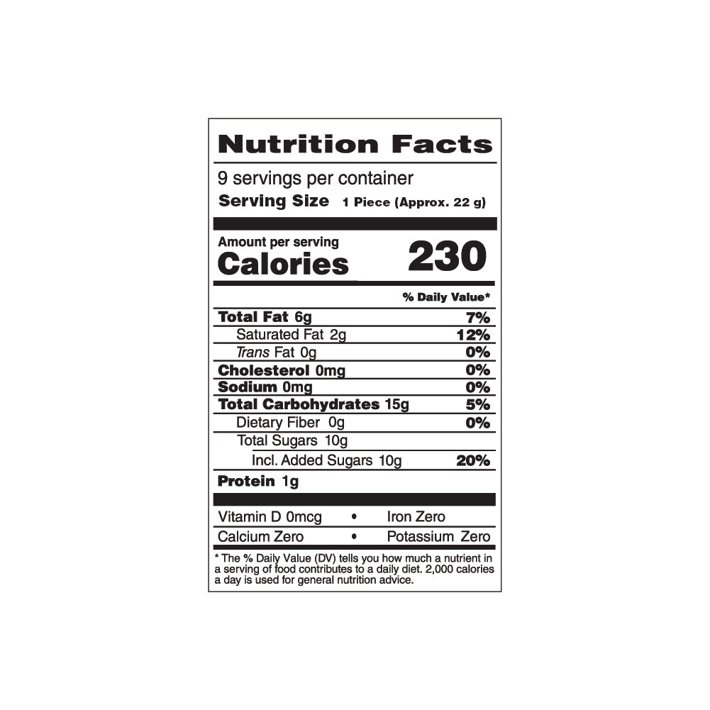 Nutrition facts label 